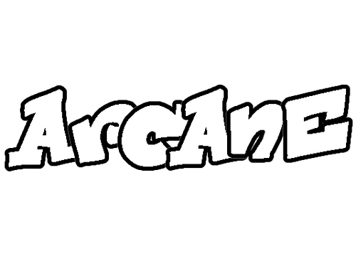 White 'Arcane' logo on a black background